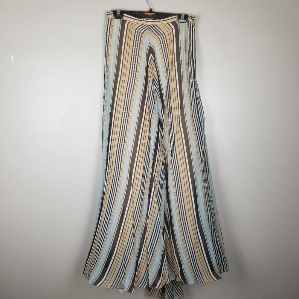 Carolina Herrera stripe chiffon long skirt